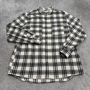 Banks Journal Flannel Button Down Shirt Mens XXL Black White Plaid Cotton Casual